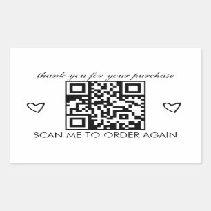 Pegatina Rectangular Código QR de boutique de agradecimiento minimalist