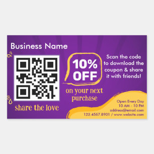 Pegatina Rectangular Código QR De Descuento De Comercialización Para Bu