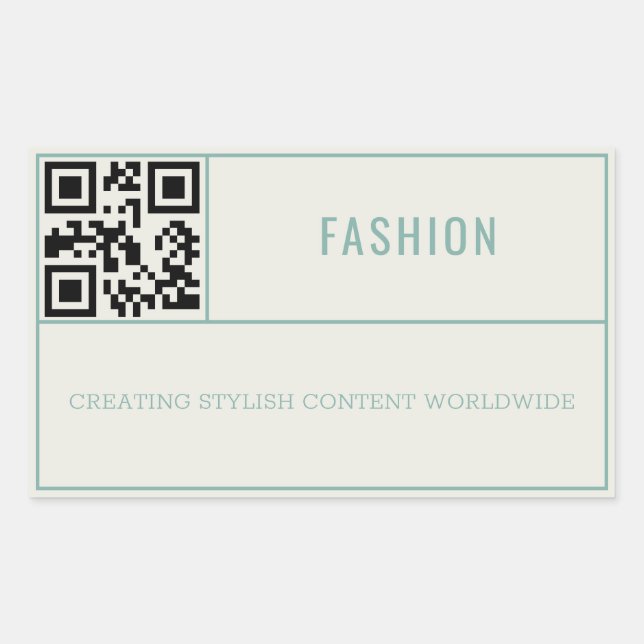 Pegatina Rectangular Código QR de Influencia Retro en Medios Sociales V (Anverso)
