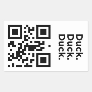 Pegatina Rectangular Código QR inútil: pato