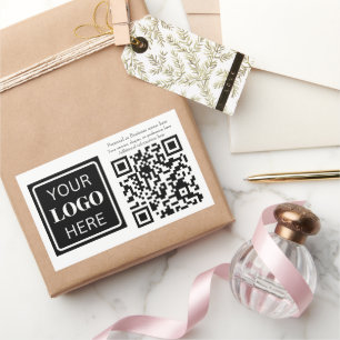 Pegatina Rectangular Código QR Logo Basic Business
