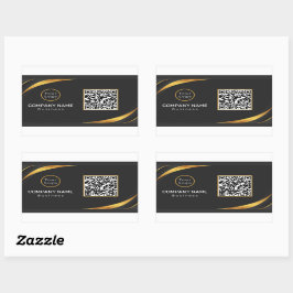 Pegatina Rectangular Código QR logotipo comercial moderno