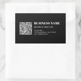 Pegatina Rectangular Código QR personalizado y texto retro-moderno edit