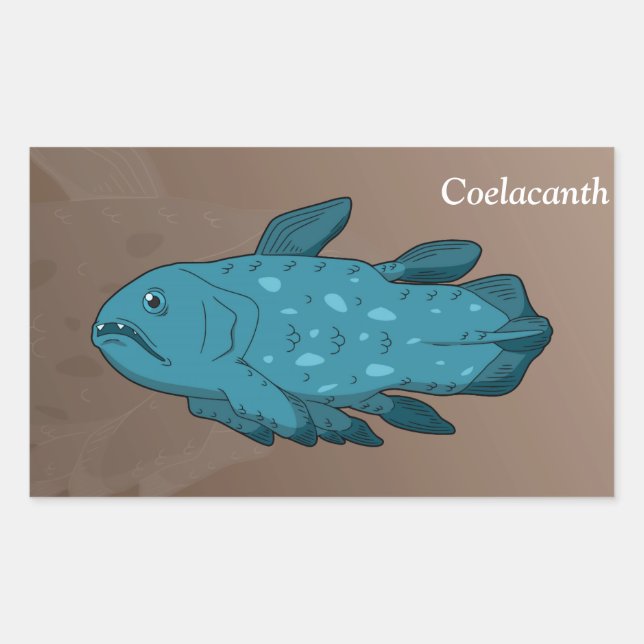 Pegatina Rectangular Coelacanth (Anverso)