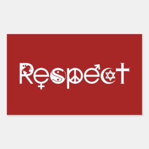 Pegatina Rectangular Coexistir con Respeto - Paz Amabilidad y Toleranci