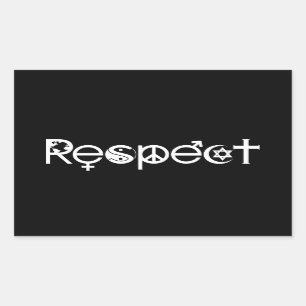 Pegatina Rectangular Coexistir con Respeto - Paz Amabilidad y Toleranci