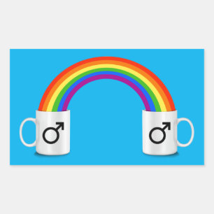Pegatina Rectangular Coffee de Lesbiana con camiseta