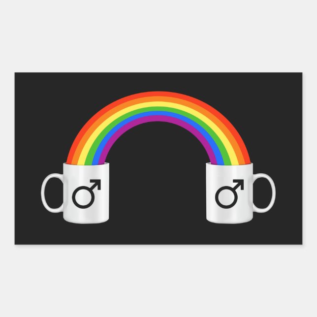 Pegatina Rectangular Coffee Gay Date T-Shirt (Anverso)