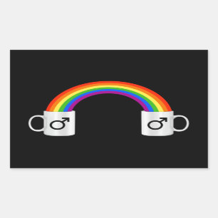 Pegatina Rectangular Coffee Gay Date T-Shirt