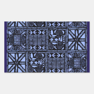 Pegatina Rectangular Colcha Batik Índigo - Azul