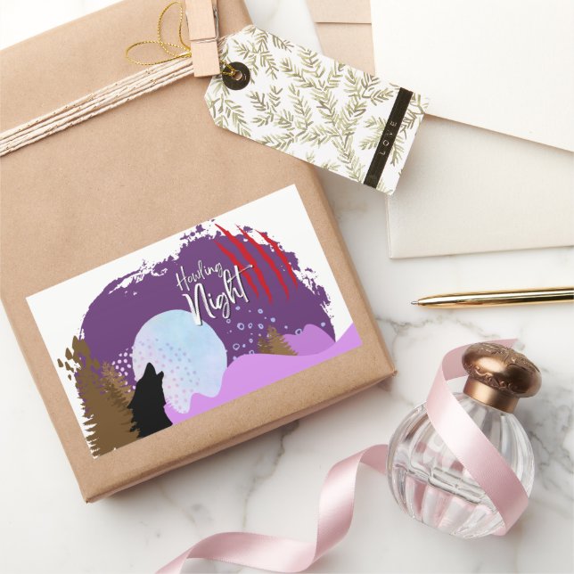 Pegatina Rectangular Colección de estampados de Halloween "Noche de Amo (Regalar)