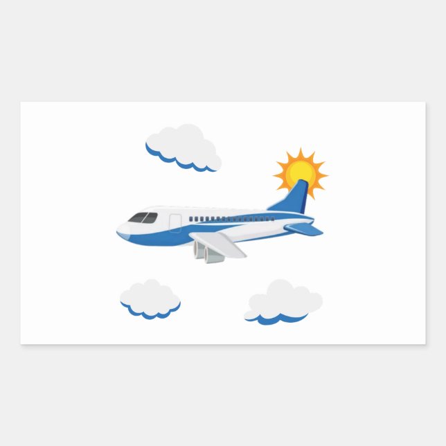 Pegatina Rectangular ¡Colección de Fiestas de aviones! (Anverso)