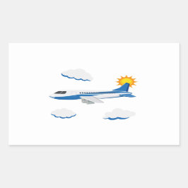 Pegatina Rectangular ¡Colección de Fiestas de aviones!