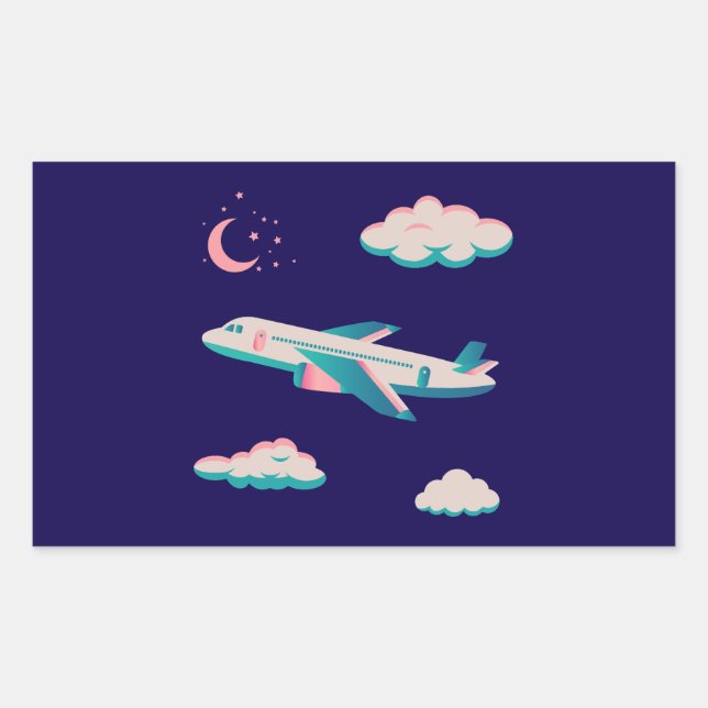 Pegatina Rectangular ¡Colección de Fiestas de aviones! (Anverso)