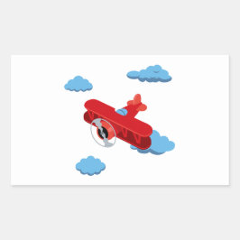 Pegatina Rectangular ¡Colección de Fiestas de aviones!