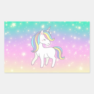 Pegatina Rectangular Colección de Fiestas de Unicorn!