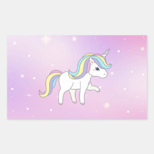Pegatina Rectangular Colección de Fiestas de Unicorn!