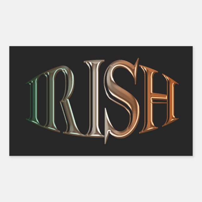 Pegatina Rectangular Colección de la bandera irlandesa CELTIC CLASSICS (Anverso)
