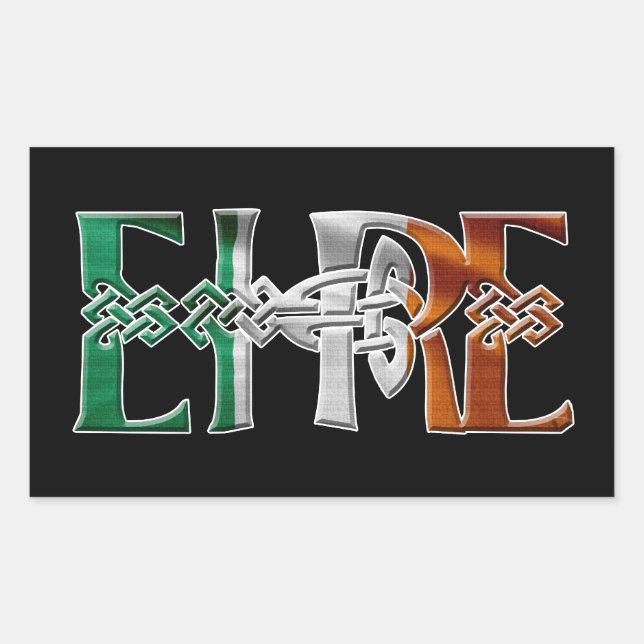 Pegatina Rectangular Colección de la bandera irlandesa CELTIC CLASSICS (Anverso)