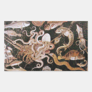 PEGATINA RECTANGULAR COLECCIÓN POMPEII / OCÉANO - ESCENA DE VIDA EN EL