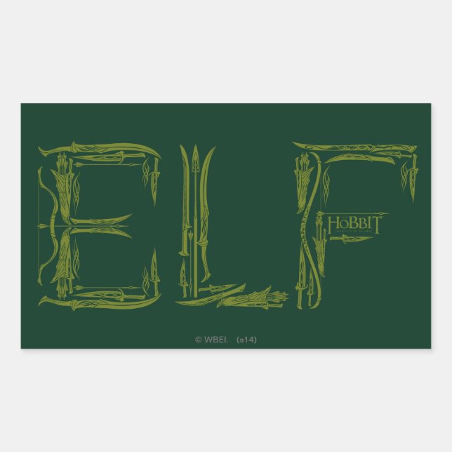 Pegatina Rectangular Collage de Elf Weapons (Anverso)