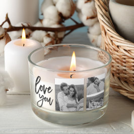 Pegatina Rectangular Collage moderno Couple Photo & Love You Beauty Gif