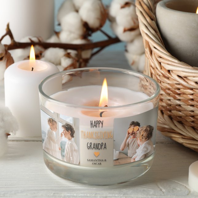 Pegatina Rectangular Collage moderno foto Feliz abuelo de Acción de Gra (Subido por el creador)