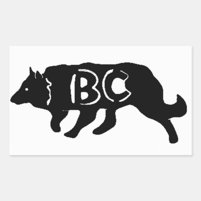 Pegatina Rectangular Collie de borde~Pegatina original (Anverso)