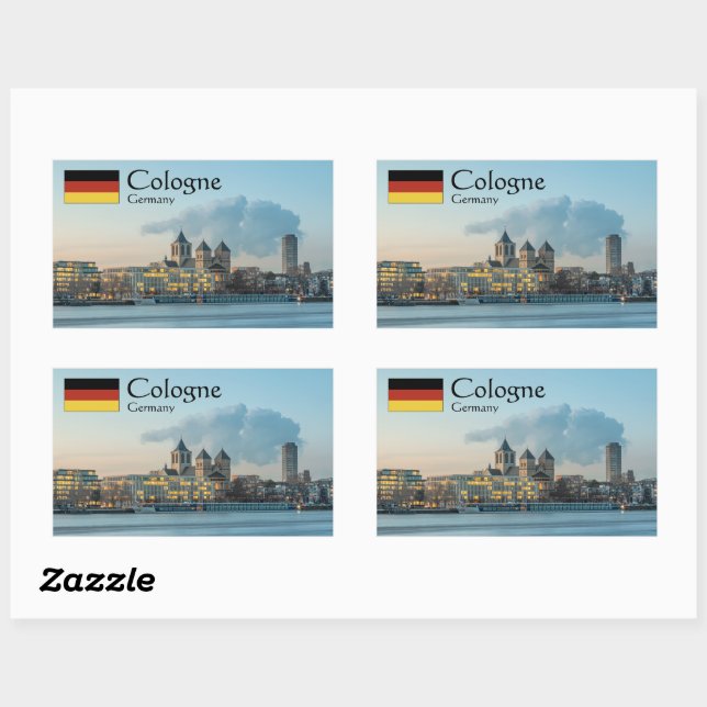 Pegatina Rectangular Cologne Germany (Hoja)