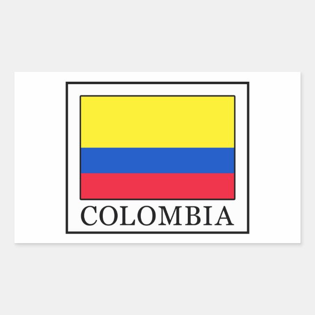 Pegatina Rectangular Colombia (Anverso)