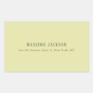 Pegatina Rectangular Color pastel personalizado nombre minimalista pers
