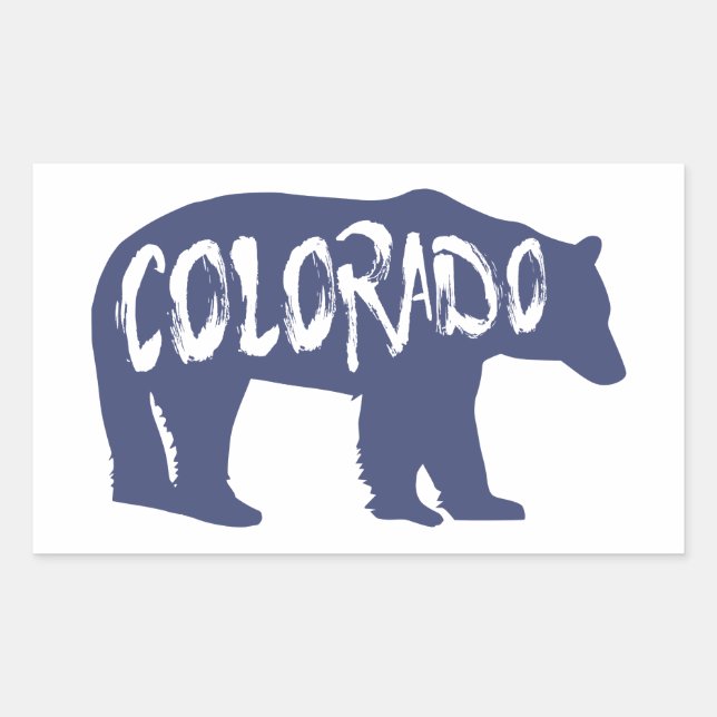 Pegatina Rectangular Colorado Bear (Anverso)
