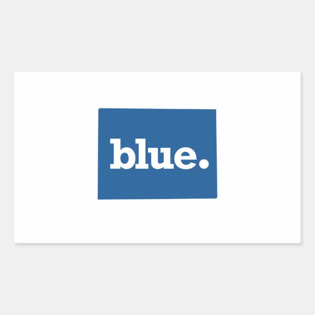 PEGATINA RECTANGULAR COLORADO ESTADO AZUL (Anverso)