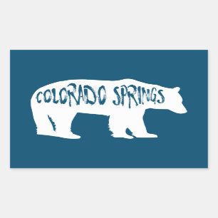 Pegatina Rectangular Colorado Springs Bear