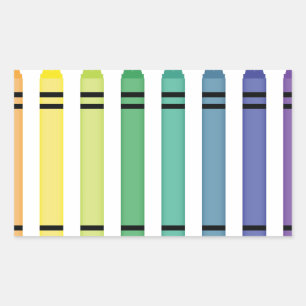 Pegatina Rectangular Colores de crayón