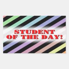 Pegatina Rectangular Colores Pastel Ligero y Patrón de bandas negras