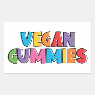 Pegatina Rectangular Colorful Vegan Gummies