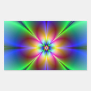 Pegatina Rectangular Colorida Neon Daisy