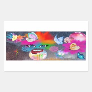 Pegatina Rectangular colorido carácter de payaso
