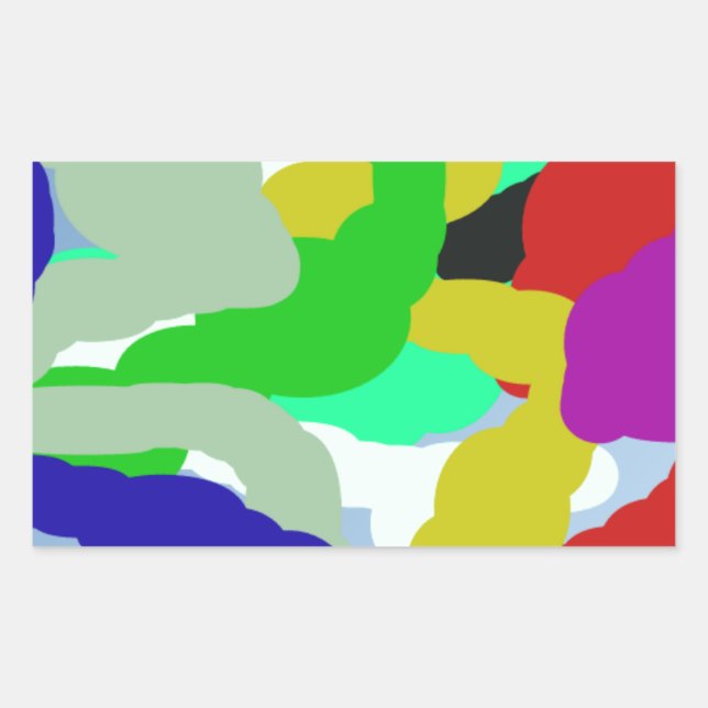 Pegatina Rectangular colorido diseño abstracto 64329 (Anverso)