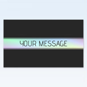 Pegatina Rectangular Colorido Gradiente Moderno y Texto Editable