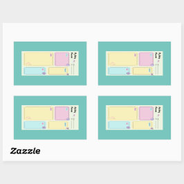 Pegatina Rectangular Colorido Pastel Kawaii Cute Daily Planner