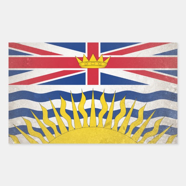 Pegatina Rectangular Columbia Británica (Anverso)