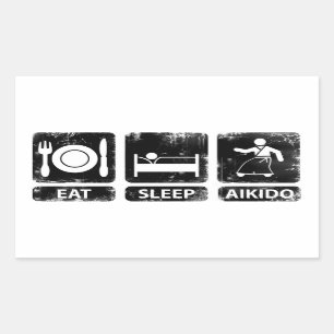 Pegatina Rectangular Coma el Aikido del sueño