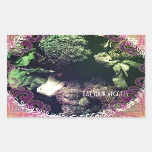 Pegatina Rectangular Coma tus verduras