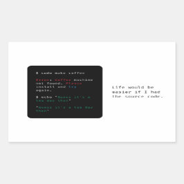 Pegatina Rectangular Comando Geeky de la computadora