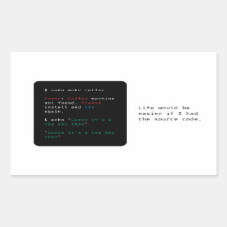 Pegatina Rectangular Comando Geeky de la computadora