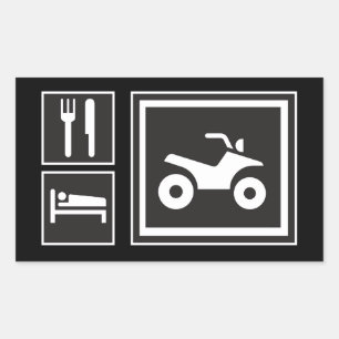 Pegatina Rectangular ¡Come Sleep QUAD!