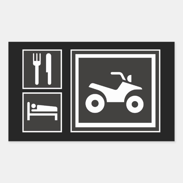 Pegatina Rectangular ¡Come Sleep QUAD! (Anverso)