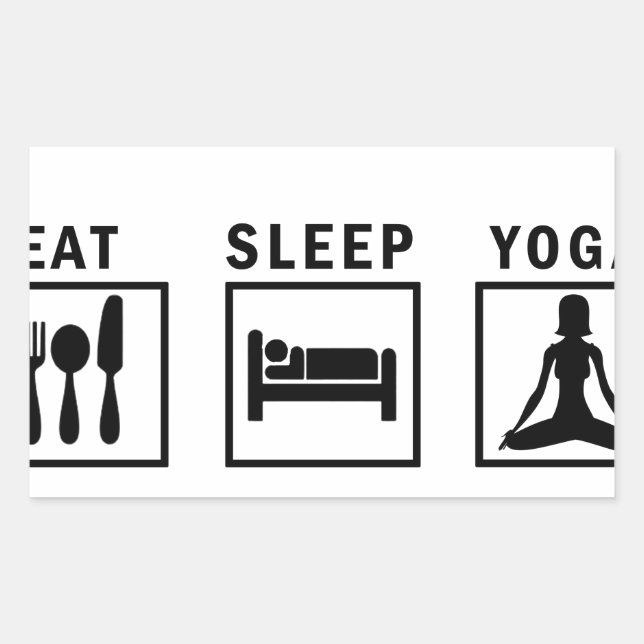 Pegatina Rectangular comer yoga (Anverso)